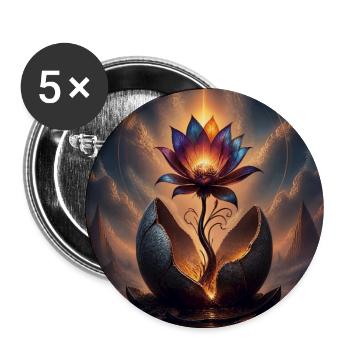 Blume - Buttons groß 56 mm (5er Pack) - Weiß - Vorne