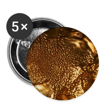 Metallische flüssige Goldtextur - Buttons groß 56 mm (5er Pack) - Weiß - Vorne