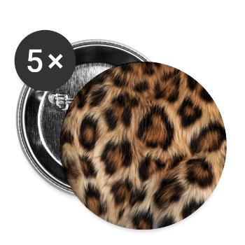 Wildleopardenfell - Buttons groß 56 mm (5er Pack) - Weiß - Vorne
