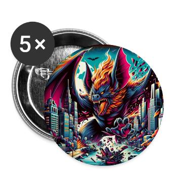 Bat Apocalypse - Buttons groß 56 mm (5er Pack) - Weiß - Vorne