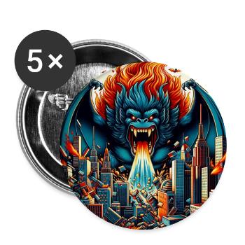Gorilla Apokalypse - Buttons groß 56 mm (5er Pack) - Weiß - Vorne