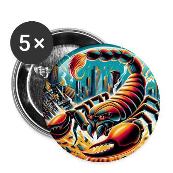 Scorpion Apocalypse - Buttons groß 56 mm (5er Pack) - Weiß - Vorne