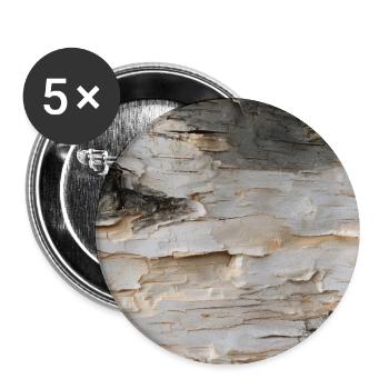 Natürliche Birkenrinde - Buttons groß 56 mm (5er Pack) - Weiß - Vorne