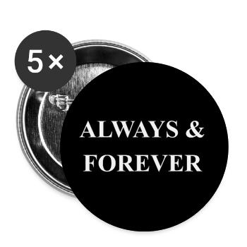 IMMER UND EWIG - Buttons groß 56 mm (5er Pack) - Weiß - Vorne