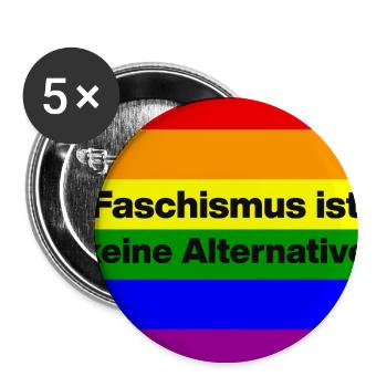 FASCHISMUS IST KEINE ALTERNATIVE. NIE WIEDER. PRID - Buttons groß 56 mm (5er Pack) - Weiß - Vorne
