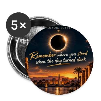 Solar Eclipse Luxor 2027 - Buttons groß 56 mm (5er Pack) - Weiß - Vorne