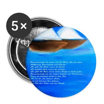 Freundschaft - Buttons groß 56 mm (5er Pack) - Weiß - Vorne