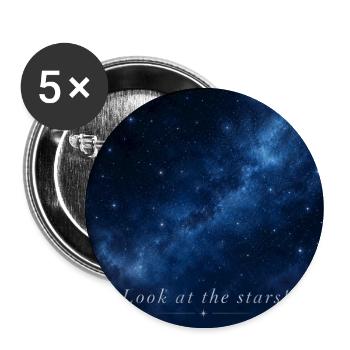 Sternenhimmel - Buttons groß 56 mm (5er Pack) - Weiß - Vorne