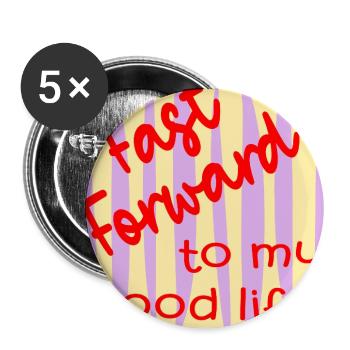 Motivation Gutes Leben - Buttons groß 56 mm (5er Pack) - Weiß - Vorne