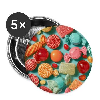 Retro-Pop-Süße Ausbrüche - Buttons groß 56 mm (5er Pack) - Weiß - Vorne