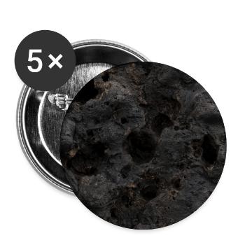 Texturiertes, dunkles vulkanisches Gestein - Buttons groß 56 mm (5er Pack) - Weiß - Vorne