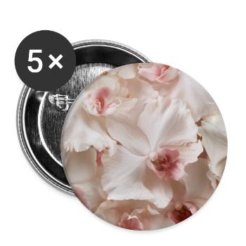 Trendige, rosa-weiße Orchidee - Buttons groß 56 mm (5er Pack) - Weiß - Vorne