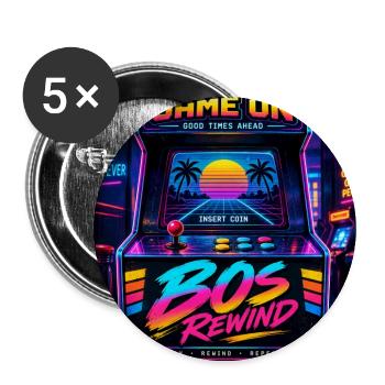 Rewind Arcade Neon - Buttons groß 56 mm (5er Pack) - Weiß - Vorne