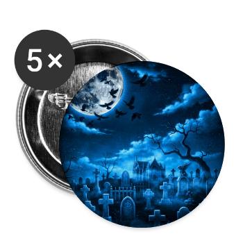 Mondnacht über dem Gruftfeld - Buttons groß 56 mm (5er Pack) - Weiß - Vorne