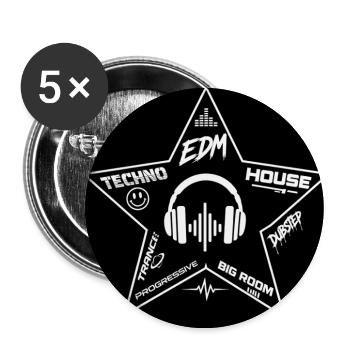 EDM Stern Kopfhörer Muster - Buttons groß 56 mm (5er Pack) - Weiß - Vorne