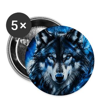 Azure Wolf Porträt-Splash - Buttons groß 56 mm (5er Pack) - Weiß - Vorne