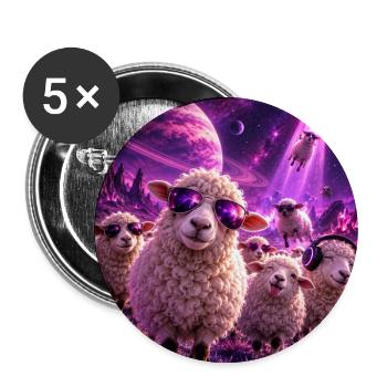 Spacesheep - Buttons groß 56 mm (5er Pack) - Weiß - Vorne