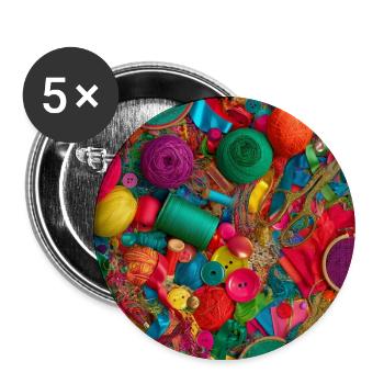 Farbige Stiche: Textilwerkstatt Sparkle - Buttons groß 56 mm (5er Pack) - Weiß - Vorne
