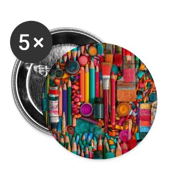 Shiny Burst Werkstatt - Buttons groß 56 mm (5er Pack) - Weiß - Vorne