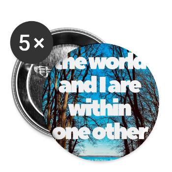 the world and I - Buttons groß 56 mm (5er Pack) - Weiß - Vorne