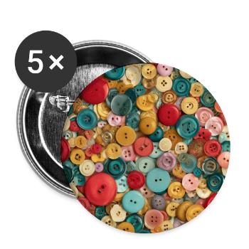 Bunte Knöpfe – Collage Couture - Buttons groß 56 mm (5er Pack) - Weiß - Vorne