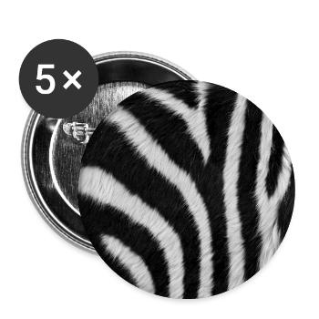Minimalistisches Schwarz-Weiß-Zebra - Buttons groß 56 mm (5er Pack) - Weiß - Vorne