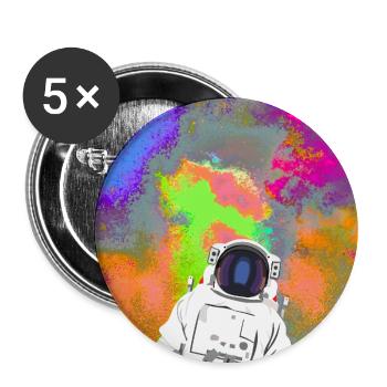 Astronaut im Farbnebel - Buttons groß 56 mm (5er Pack) - Weiß - Vorne