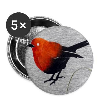 Kardinal im roten Federkleid - Buttons groß 56 mm (5er Pack) - Weiß - Vorne