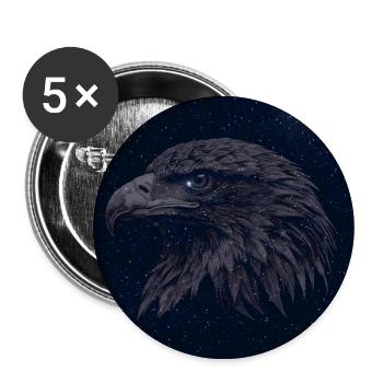Nachtadler im Sternenhimmel - Buttons groß 56 mm (5er Pack) - Weiß - Vorne