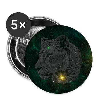 Wolfsstern im Sternenraum - Buttons groß 56 mm (5er Pack) - Weiß - Vorne
