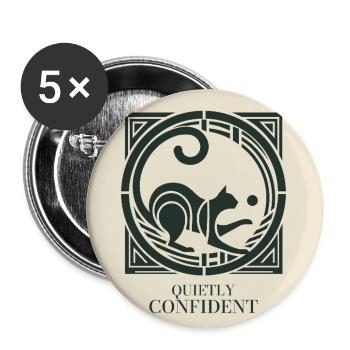 Quietly Confident – Elegante Katze - Buttons groß 56 mm (5er Pack) - Weiß - Vorne