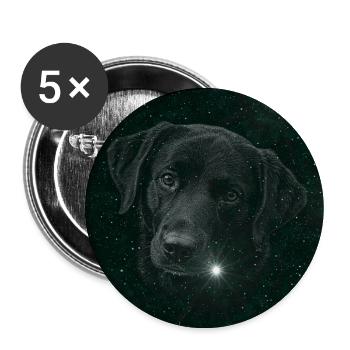 Weltraumhund im Sternenmeer - Buttons groß 56 mm (5er Pack) - Weiß - Vorne