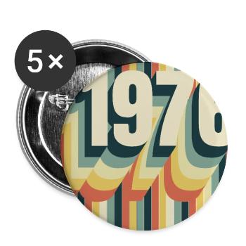 Vintage 1976 - Buttons groß 56 mm (5er Pack) - Weiß - Vorne