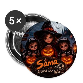 Halloween 2026 - Buttons groß 56 mm (5er Pack) - Weiß - Vorne