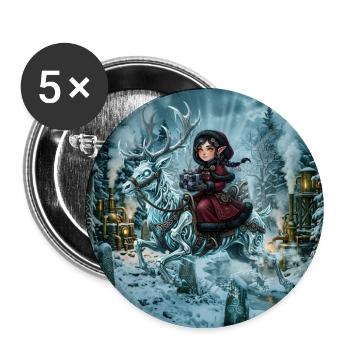 Der Geist des Winters – Keltischer Frostreiter - Buttons groß 56 mm (5er Pack) - Weiß - Vorne