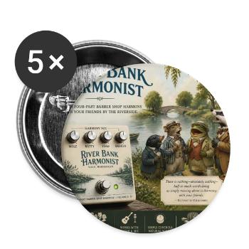 The River Bank Harmonist – ein literarisches Gitarrenpedal - Buttons groß 56 mm (5er Pack) - Weiß - Vorne