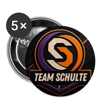 Team Schulte Logo Familienname Teamname Firmenname - Buttons groß 56 mm (5er Pack) - Weiß - Vorne