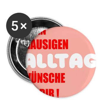 Mausiger Alltag Glückwünsche - Buttons groß 56 mm (5er Pack) - Weiß - Vorne