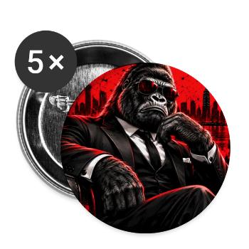 Red Black Business Gorilla - Buttons groß 56 mm (5er Pack) - Weiß - Vorne