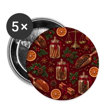 Gewürzglas-Weihnachtsschmuck - Buttons groß 56 mm (5er Pack) - Weiß - Vorne