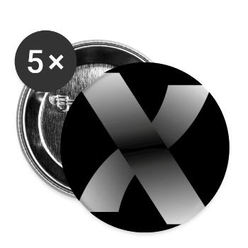 Metallisches X-Gradientendesign - Buttons groß 56 mm (5er Pack) - Weiß - Vorne