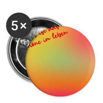 Schönes Leben - Buttons groß 56 mm (5er Pack) - Weiß - Vorne