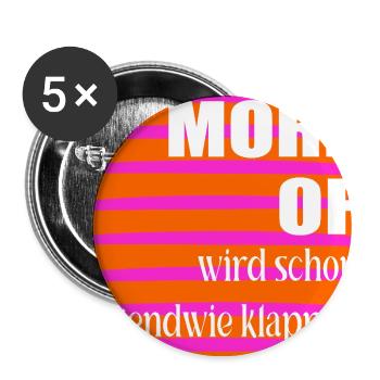 Optimismus Erfolg - Buttons groß 56 mm (5er Pack) - Weiß - Vorne