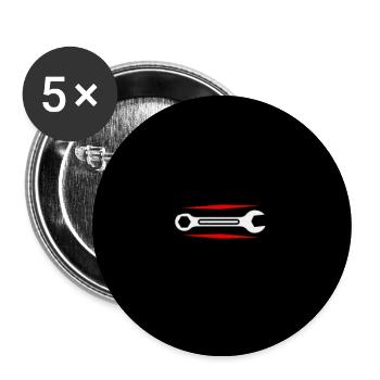 Mechanisch inspirierte Kleidung - Buttons groß 56 mm (5er Pack) - Weiß - Vorne