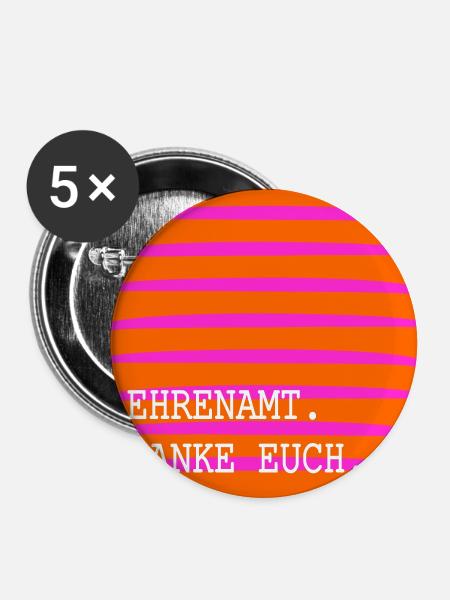 EHRENAMT Danke Euch - Buttons groß 56 mm (5er Pack) - Weiß