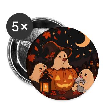 The Cozy Haunting - Buttons groß 56 mm (5er Pack) - Weiß - Vorne