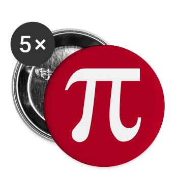 Universelles Zeichen / Mathe - Buttons groß 56 mm (5er Pack) - Weiß - Vorne