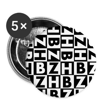 BRETAGNE - BREIZH - BZH DESIGN - Lot de 5 grands badges (56 mm) - blanc - Devant