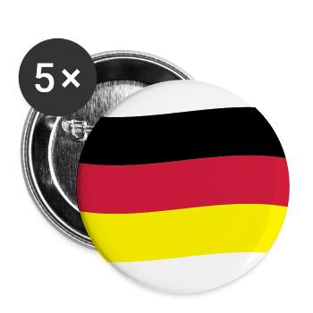 Deutschland Fahne Deutschlandfahne - Buttons groß 56 mm (5er Pack) - Weiß - Vorne