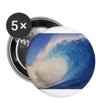 Welle - Buttons groß 56 mm (5er Pack) - Weiß - Vorne